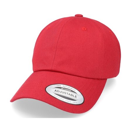 Yupoong - Rød unconstructed Kasket - Cranberry Dad Cap @ Hatstore