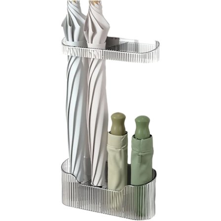 2-pak paraplystativ, justerbar højde uden boring, vægmonteret paraplyopbevaringsstativ til entre, hjem, indendørs, kontor, indgang