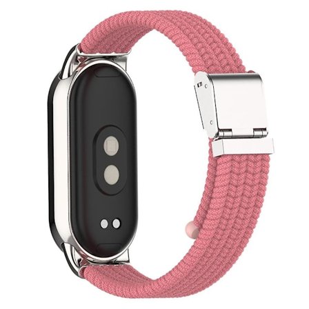 För Xiaomi Smart Band 8 flätad nylon klockarmband justerbart spänne elastiskt band