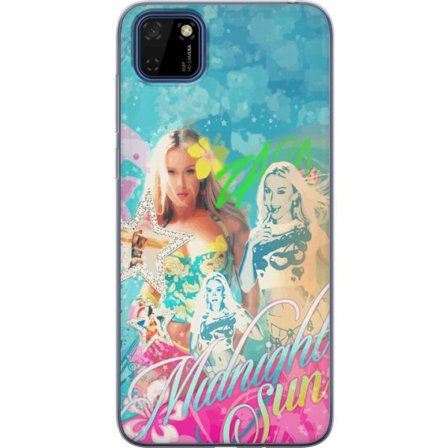 Kompatibel Mobilcover til Huawei Y5p Eventyrverden med Steve, Creeper og dyr i farverig blokgrafik