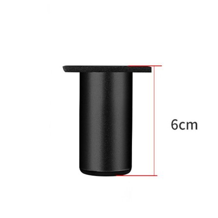 4 stk/sett Metallben Furniture legs SVART 6CM Svart