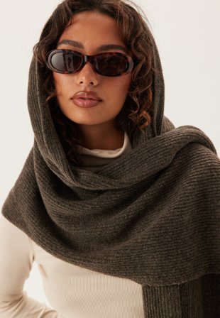 Pieces - Pcmoella Scarf - Morel Detail:MELANGE - Kläder - - Bubbleroom