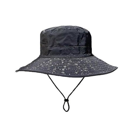 Mænd Kvinder Vandafvisende Spandhatte Uv/upf 50 Solhat Letvægts Dame Regnhat Vandafvisende Vindtæt Pakbar 1stk Sort