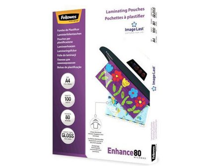 Fellowes Laminat A4 80mic Klar 100/fp - Lyreco - Kontorsmaskiner - Laminering - Laminat - A4