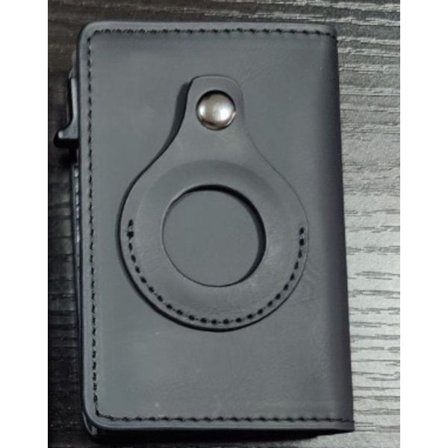 Metall korthållare 100% äkta läder herr RFID metall aluminiumlegering korthållare (utan Airtag)