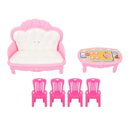 Pienoiskoossa oleva olohuoneen huonekalusetti 1/16 Nukkekodin sohvapöytä tuolimalli