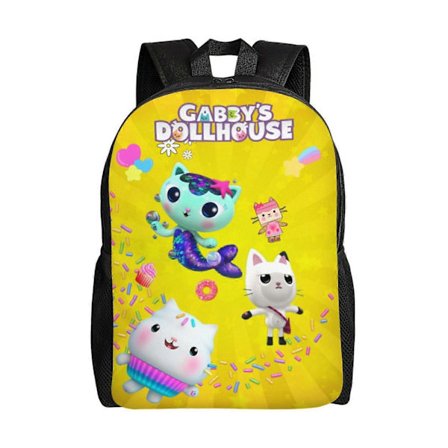 LA3709 Gabby Dollhouse Skolesekk Barn Ryggsekk Stor For Skole Kontor Lett Utendørs Reise Skulderveske[HK]