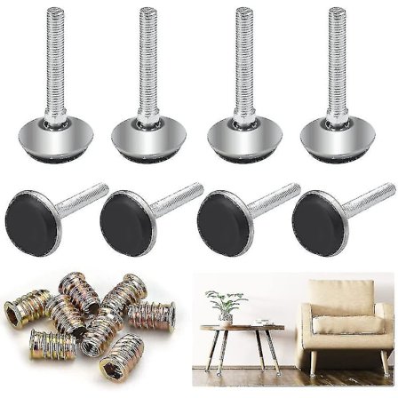 8 Stycken Justerbara Möbelfötter Möbel Nivåfötter Skruvfötter Höjdjusterbara Justeringsskruv M8 Regleringsskruv Nivåfötter Tungt