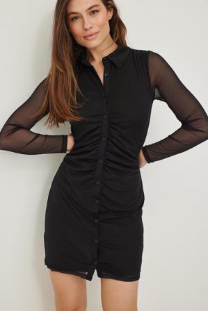 NA-KD Party Robe maille - Robes Chemise - Noir - X-Small
