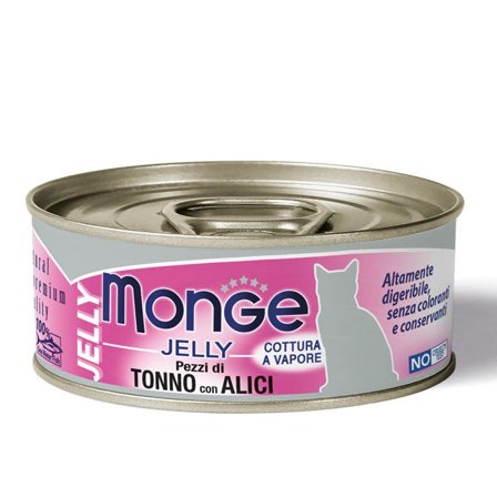 Monge Jelly Pezzetti di Tonno e Alici Cibo Umido Per Gatti Adulti