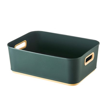 Stationære opbevaringskurve til makeup Bærbar firkantet organizer med håndtag til børneværelset Grøn