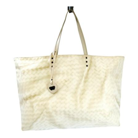 Bottega Veneta Vintage, Pre-owned Intreccio Jet Bag Wit, Dames, Maat:ONE Size,Katoen