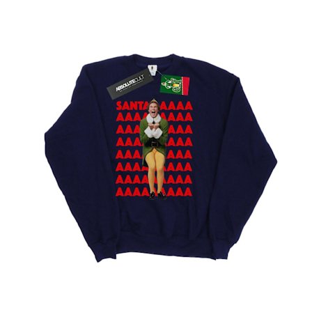 Elf Dam/Damer Buddy Santa Scream Sweatshirt S Marinblå
