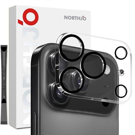 NORTHJO Til iPhone 17 Pro Max Sort Cirkler Kameralinse Beskytter Hærdet Glas HD Klar 3D Fuld