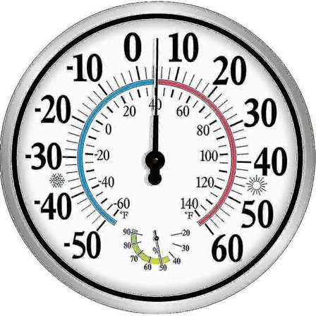 12" Udendørs Termometer - Store Tal Trådløst Indendørs Udendørs Termometer - 2 i 1 Termometer Hygrometer - Væghængt Hygrometer Termometer