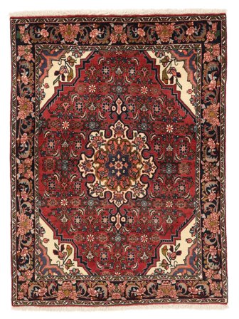 Anudada A Mano Bidjar Alfombra 103X137 De Lana Rojo Oscuro/Negro Pequeño