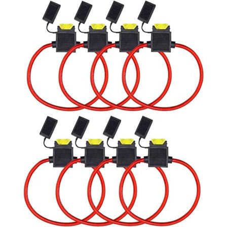 8 stk. sikringsholder 12V vandtæt 14AWG 20Amp auto bil motor bladsikring