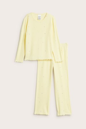 Kappahl | Prążkowana piżama | Jasnożółty