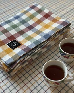 Duk Ruth rutig återvunnen Grön - 140x180 cm - Recycled by Wille