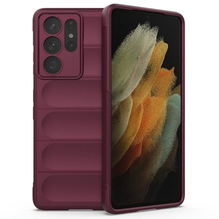 Deksel med mykt grep for Samsung Galaxy S21 Ultra 5G - Vinrød