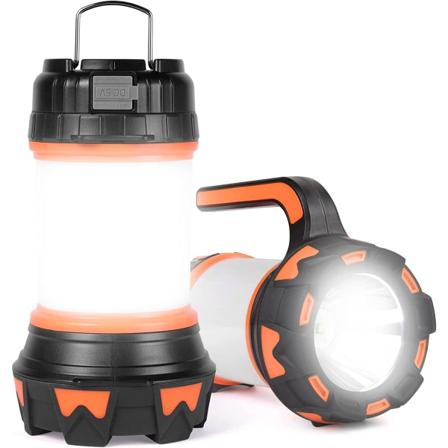 Ladattava LED-lyhty, 1000 lumenia 4000mAh 360° retkeily