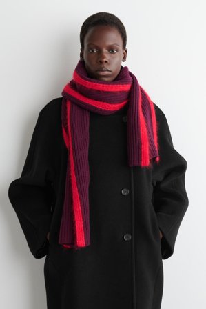 COS Femme Écharpe Épaisse En Laine Et Mohair in Rouge