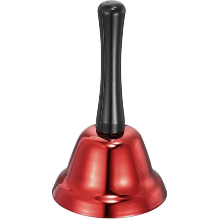 1 stk. Høj Håndklokke, 75 mm (2,95") Dia. Middagsklokke til Klasseværelse, Service, rød