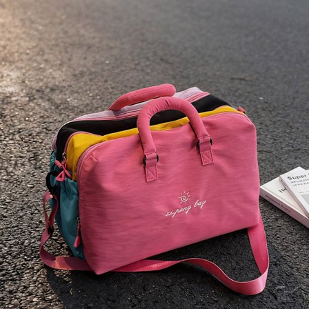 Sports Gym Bag Flerfarget Vaskbar Stor Crossbody Bag (Rosa)