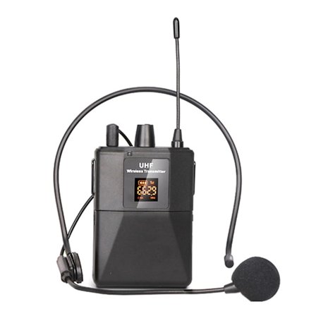 Uhf trådløs lavaliermikrofon headset lapel mic bodypack sender mottakerfb ny