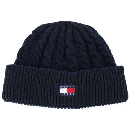 Tommy Hilfiger - Svart knit Beanie - Tjm Heritage Cable Beanie Black Cuff @ Hatstore