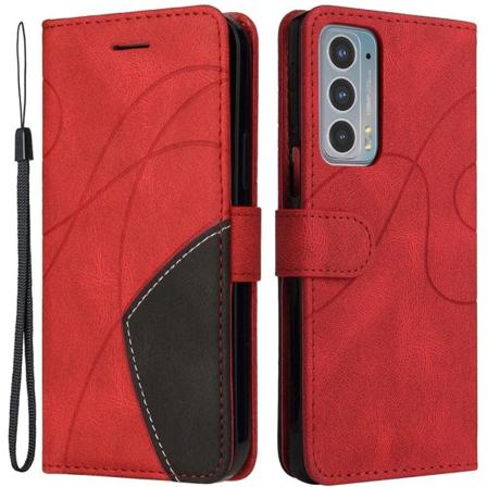 Tekstureret Læder Etui med Strop TilMotorola Edge 20 - Rød Red