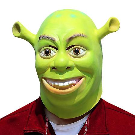 Halloween Grøn Shrek Latex Hovedmaske Monster Cosplay Karneval Fest Hovedbeklædning Rekvisit Nyhed Fancy Dress Up Kostume Tilbehør