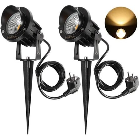 2 ulkovalon LED-kohdevalon sarja, 9W LED-puutarhavalot 900LM valkoinen 3000K, IP65 vedenpitävä ulkovalaistus LED-ulkovalaisin