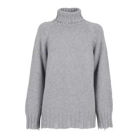 Malo, Malo Grey Turtleneck Grijs, Dames, Maat:S