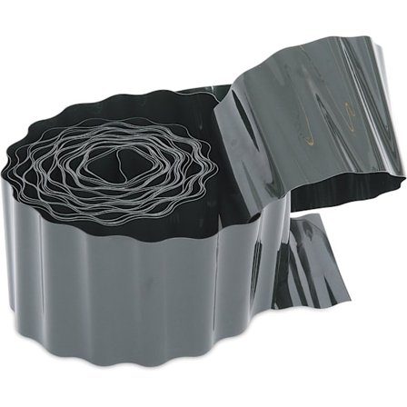 PE/PP Puutarhakate - 9 m x 10 cm - Aallotettu - Nurmikoille, kukkapenkille, niityille - Harmaa