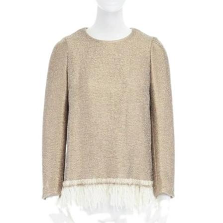 Dries van Noten Pre-owned Pre-owned Wool tops , Geel , Dames , Maat: S