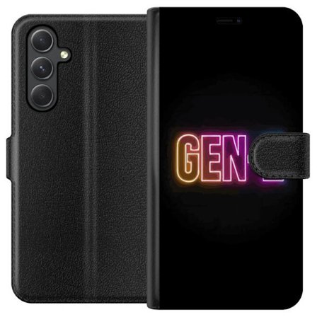 Kompatibel Tegnebogsetui til Samsung Samsung Galaxy A35 Neontekst Gen Z i farverigt lys mod en mørk baggrund i moderne digital stil