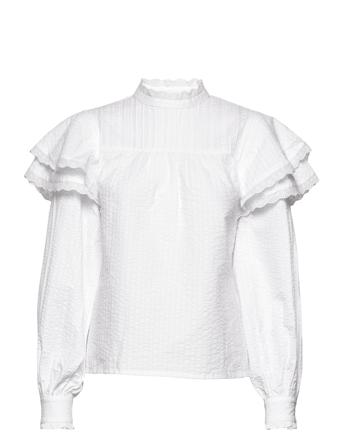 Alva Shirt Pitkähihainen Pusero Paita Valkoinen MAUD
