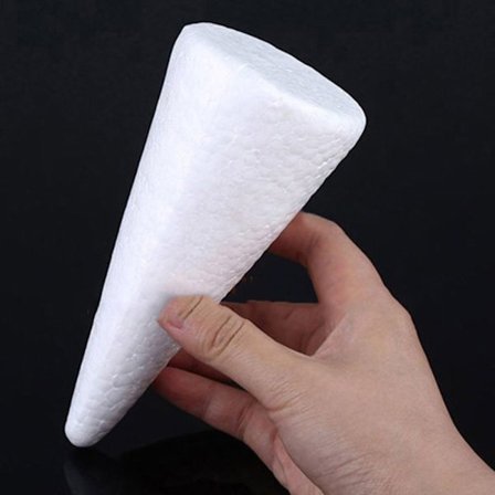 3ST Modellering Styrofoam Foam White Cone 25CM 25CM