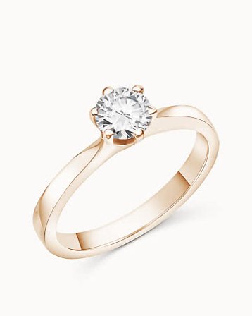 Diamantring Angelica 18K Rose Gull Naturlig Diamant 0.30 Carat - Forlovelsesringer & Gifteringer hos Vanbruun