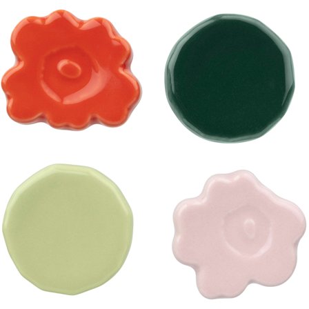 Marimekko Unikko&Kivet minibrik til spisepinde, 4 stk. - Rosa, pære-farvet, orangefarvet, mørkegrøn | KitchenOne