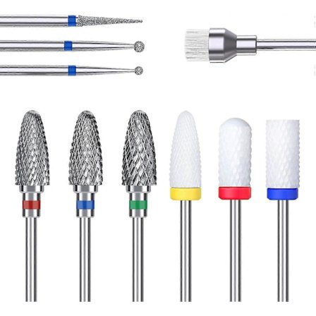 2024 Nya Nagelfräsbits Set, Elektriska Nagelfräsbits Kit Keramik/Tungsten/Diamantkarbid 3/32 Tum Naglar