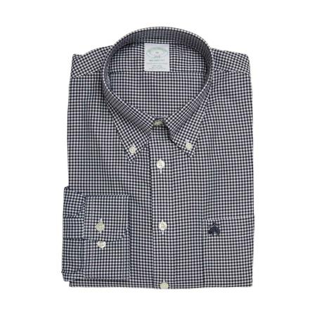 Brooks Brothers Milano Slim-fit Non-iron Sport Shirt, Oxford, Button-Down Collar Sort, Herre Skjorter