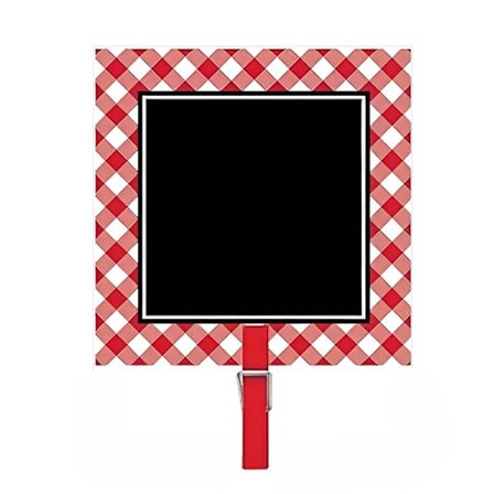 Amscan Gingham Chalkboard Clips (8-pack) One Size Svart/Röd/