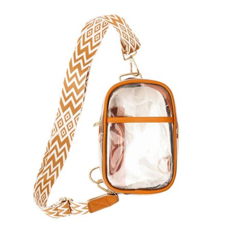 Genomskinlig Crossbody-väska Enkel axelväska ORANGE