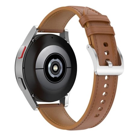 20mm Universal enkelt klockarmband i äkta läder - Ljusbrun