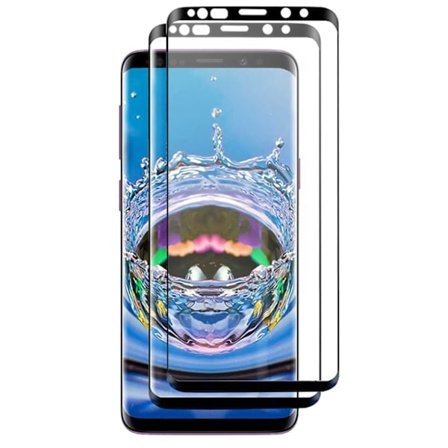 [2-pack] Galaxy S8 skærmbeskyttelse kureret glas carbonfiber