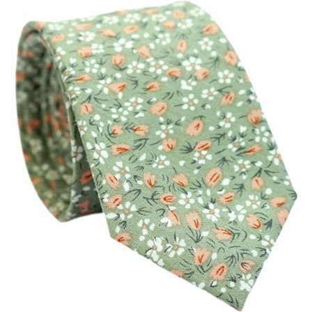 Blommig slips för män, smal blommig slips för bröllop, fest, aktiviteter, smal slips i bomull