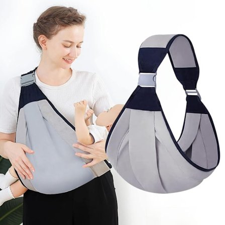 Baby Sling Bærer Newborn til Toddler, Justerbar Baby Bærer Sling