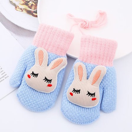 Lasten poikien tyttöjen neulotut käsineet talvi syksy lämpimät käsineet